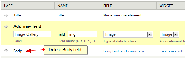 Manage fields