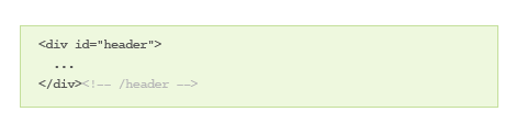 comment closing tag